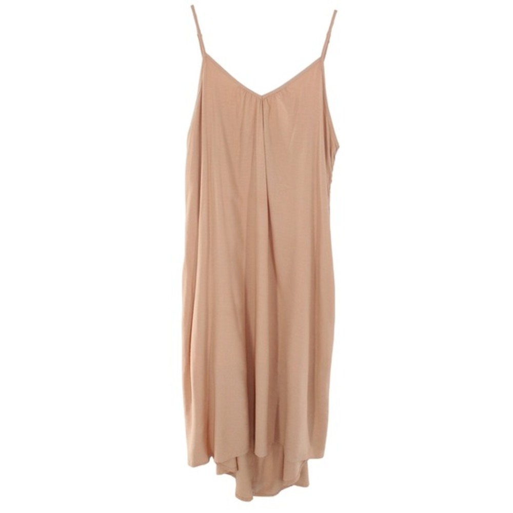 Doe & Rae Cami Dress Macrame Crochet Back High Low Size M Peach Tan